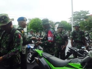 250 ANGGOTA KODIM BLORA JALANI PEMERIKSAAN SURAT KELENGKAPAN BERKENDARA.