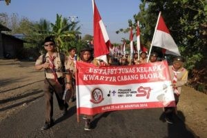 TEMPUH JARAK PULUHAN KILOMETER, ESTAFET TUNAS KELAPA 2018 KWARCAB BLORA DIMULAI