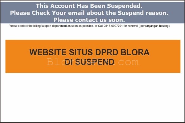 Ketua DPRD Blora, Bambang Susilo menyesalkan pengelola website yang tidak profesional. Beberapa saran yang disampaikannya kepada pengelola website juga dianggap sebagai angin lalu