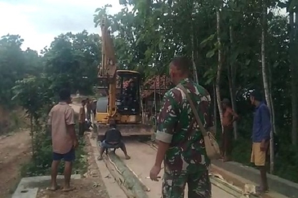 Alat berat telah diterjunkan di lokasi TMMD Reguler ke-104 di Desa Jurangjero Kecamatan Bogorejo Kabupaten Blora