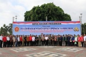 CEGAH POTENSI GANGGUAN, APARAT GELAR APEL PASUKAN PENGAMANAN PEMILU 2019