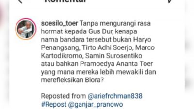 INSTAGRAM SOESILO TOER ANGKAT BICARA SOAL NAMA BANDARA DI BLORA