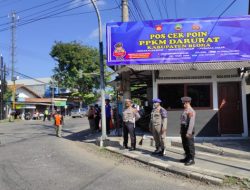 POLRES BLORA DIRIKAN POS CHECK POINT PPKM DARURAT DI PEREMPATAN BIANDONO