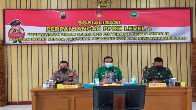 FORKOPIMDA BLORA AJAK MASYARAKAT TEKAN PENYEBARAN COVID-19 SELAMA PERPANJANGAN PPKM 