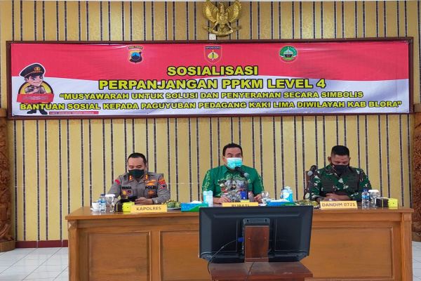 FORKOPIMDA BLORA AJAK MASYARAKAT TEKAN PENYEBARAN COVID-19 SELAMA PERPANJANGAN PPKM 