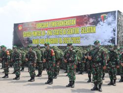 SATGAS PAMTAS RI-PNG, YONIF 410 ALUGORO BERANGKATKAN 450 PRAJURIT