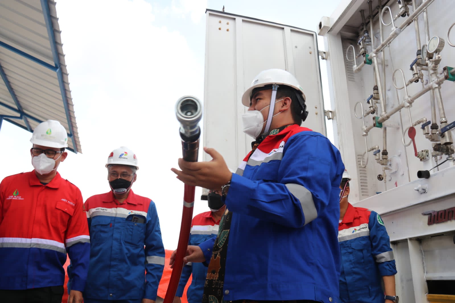 Bupati Blora, Arief Rohman pada peresmian Pipa Gas dan Mother Station (MS) Compressed Natural Gas (CNG) di Kecamatan Jiken, Kabupaten Blora.