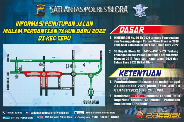 Surat Edaran (SE) tentang Pelarangan PKL Berjualan di malam tahun baru resmi dicabut oleh Dinas Perdagangan Koperasi Usaha Kecil dan Menengah (Dindagkopukm) pada Rabu, (29/12). Protes keras para pedagang ke Pemkab Blora melatar belakangi dicabutnya Surat Edaran tersebut.