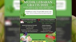 Gubernur Jawa Tengah, Ganjar Pranowo kembali menyelenggarakan mudik lebaran gratis tahun ini untuk warga Jateng yang bekerja di Jakarta, Bogor, Depok, Tangerang dan Bekasi (Jabodetabek). Hal itu disampaikan Ganjar melalui postingan instagramnya beberapa jam yang lalu.