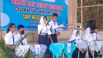 Debat Kandidat Ketua dan Wakil Ketua OSIS SMPN 1 Blora.