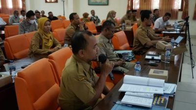Rapat koordinasi di ruang pertemuan Setda Blora.
