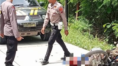 Kecelakaan di Taman Kota Randublatung, Rabu siang (28/12).