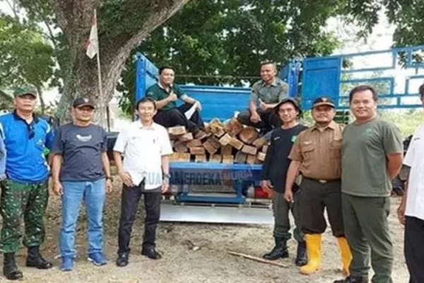 Sebanyak 35 batang kayu jati yang diduga ilegal berhasil diamankan pihak Perhutani Cepu Kabupaten Blora saat menggelar operasi simpatik pada Senin kemarin, (20/2/2023).