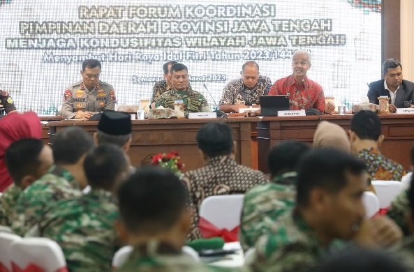 Rakor Forkopimda Jawa Tengah untuk menjaga kondusifitas wilayah menyambut Hari Raya Idul Fitri 1444H