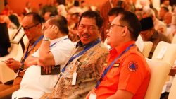 Pj gubernur Jawa tengah saat menghadiri acara rapat koordinasi nasional (rakornas) penanggulangan bencana tahun 2024.