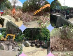 ALAT BERAT DIKERAHKAN ATASI SAMPAH BAMBU DI SUNGAI BALONGSARI
