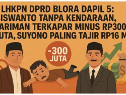 LHKPN DPRD BLORA DAPIL 5: SISWANTO TANPA KENDARAAN, JARIMAN TERKAPAR MINUS RP300 JUTA, SUYONO PALING TAJIR RP16 MILIAR